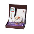 UtsaWe GIFT HAMPER - Lustrous Mayuri Bracelet Rakhi Surrounded by Diamonds