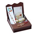 GIFT HAMPER - Simple Kundan Couple Rakhi Surrounded by a Diamond Ring GIFT HAMPER - Simple Kundan Couple Rakhi Surrounded by a Diamond Ring