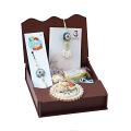 GIFT HAMPERS - Peacock Feather Single Stone Bhaiya Bhabhi Rakhi 