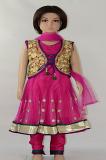 Magenta Net Readymade Anarkali Churidar Kameez Magenta Net Readymade Anarkali Churidar Kameez