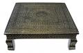 Silver Puja Bajot Table in Antique Floral Pattern 15" & 18" Silver Puja Bajot Table in Antique Floral Pattern 15" & 18"