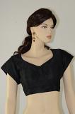 Black Dupion Silk Ready Made Blouse S-2XL Black Dupion Silk Ready Made Blouse S-2XL