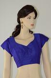 Blue Dupion Trendy Silk Stitched Ready Made Blouse S-2XL Blue Dupion Trendy Silk Stitched Ready Made Blouse S-2XL