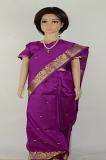 Kids Purple Art Silk Readymade Saree w/ Blouse