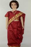 Maroon Art Silk Readymade Saree w/ Blouse
