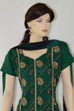 Green Cotton Readymade Salwar Kameez Suit