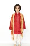 Red Art Silk Readymade Kurta Pajama - 1 to 5 Year Boys