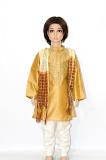 Gold Art Silk Readymade Kurta Pajama - 1 to 5 Year Boys