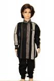 Black Grey Cotton Readymade Kurta Pajama - 1 to 5 Year Boys