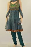 Green Chiffon Georgette & Crepe Stylish Readymade Churidar Suit