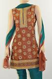 Sequins, beads work brown Cotton Silk Readymade Salwar Kameez Suit