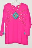 Magenta Color Chiffon Kurti w/ Embroidery Size 40/42 Magenta Color Chiffon Kurti w/ Embroidery Size 40/42