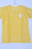 Yellow Chikan Work Cotton Short Kurti Size 36/38