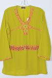 Light Olive Crepe Kurti w/ Embroidery Size 42/44