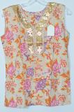 Cream & Multi Colour Short Cotton Kurti Size 36/38