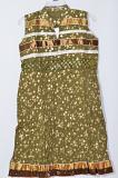 Dark Olive Green Cotton Crushed Kurti w/ Self Gold Print Size 36/38