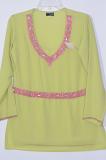 Light Parrot Green Crepe Kurti Size 38/40