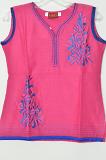 Magenta Colour Cotton Short Kurti w/ Embroidery Size 34/36