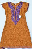 Brown Cotton Kurti w/ Self Print Size 36/38