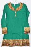 Green Cotton Kurti w/ Jaquard Size 36/38