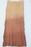 Brown Voil Crushed Skirt Size 34 Or Smaller