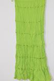 Light Green Voil Crushed Skirt Size 30