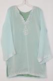 Acqua Blue Color Georgette Kurti W/ Inner Lining ( M 40 )