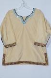 Half White Color Dupion Silk Short Kurti ( L 42 )