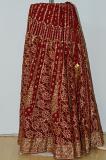 Stunning Dark Maroon Georgette Lehanga w/ Unstiched Blouse & Stole