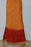 Orange & Red Crepe Lehanga Elastic w/ Blouse & Stole