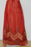 Corelle Red Net Lehanag w/ String To Pull Blouse & Stole