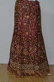 Maroon Georgette Fish Cut Lehanga w/ Blouse, Optional Sleeves & Stole