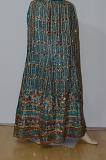 Blue Crepe Lehanga w/ Choli & Stole Blue Crepe Lehanga w/ Choli & Stole