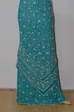 Acqua Blue Georgette Lehanga Side Zip Blouse w/ Removable Coat & Stole