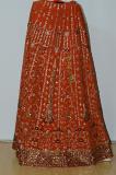 Orange Georgette Lehanga w/ Unstiched Embellished Choli Orange Georgette Lehanga w/ Unstiched Embellished Choli