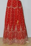 Red Georgette Lehanga Blouse Unstiched w/ Inner Lining Work On Neck & Hands w/ Stole Red Georgette Lehanga Blouse Unstiched w/ Inner Lining Work On Neck & Hands w/ Stole
