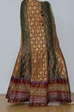 Brown & Green Fish Cut Lehanga Fish Cut w/ Blouse Optional Sleeves & Net Stole Brown & Green Fish Cut Lehanga Fish Cut w/ Blouse Optional Sleeves & Net Stole