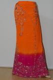 Orange & Magenta Crepe Lehanga w/  Blouse & Stole