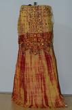 Yellow & Orange Mixed Crushed Material Light Weight Lehanga w/ Blouse & Stole