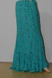 Teal Green Georgette Fish Cut Lehanga w/ Sleeveless Blouse & Stole