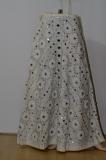 White Cotton Lehanga w/ Blouse & Stole