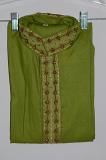 Green Color Cotton Kurta Pajama w/ Churidar Pants  for Men