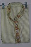 Light Green Color Cotton Kurta Pajama w/ Churidar Pants