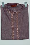 Grape Color Cotton Kurta Pajama w/ Churidar Pants