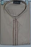 Light Brown Color Polyester Kurta Pajama w/ Pajama Pants Afghani Pathani Suit
