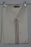 Cream Polyester Kurta Pajama w/ Pajama Pants Kabuli/ Pathani Suit