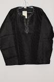 Black Color Polyster Short Kurta w/ Full Sleeves S/XL