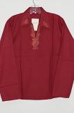 Maroon Polyster Short Ladies Kurta w/ Full Sleeves S/XL/2XL
