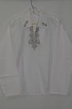 White Polyster Short Ladies Kurta w/ Full Sleeves S-2XL