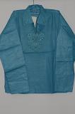 Blue Green Polyster Short Ladies Kurta w/ Full Sleeves S-3XL